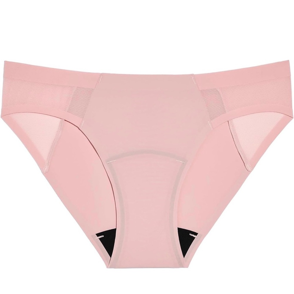 knix Shadow Mesh Leakproof Bikini Panties in Rose Water Light Pink, Size XS NWT